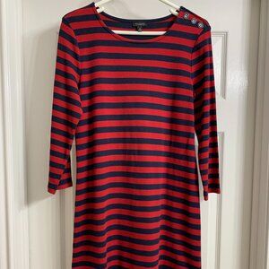 Talbots Brand Women's Red and Blue Dress, Size M